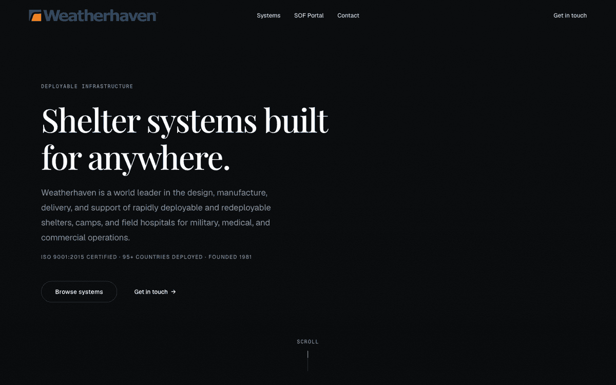 weatherhavenusa.com — the US-entity site built by Nexraft on the shared Weatherhaven content system