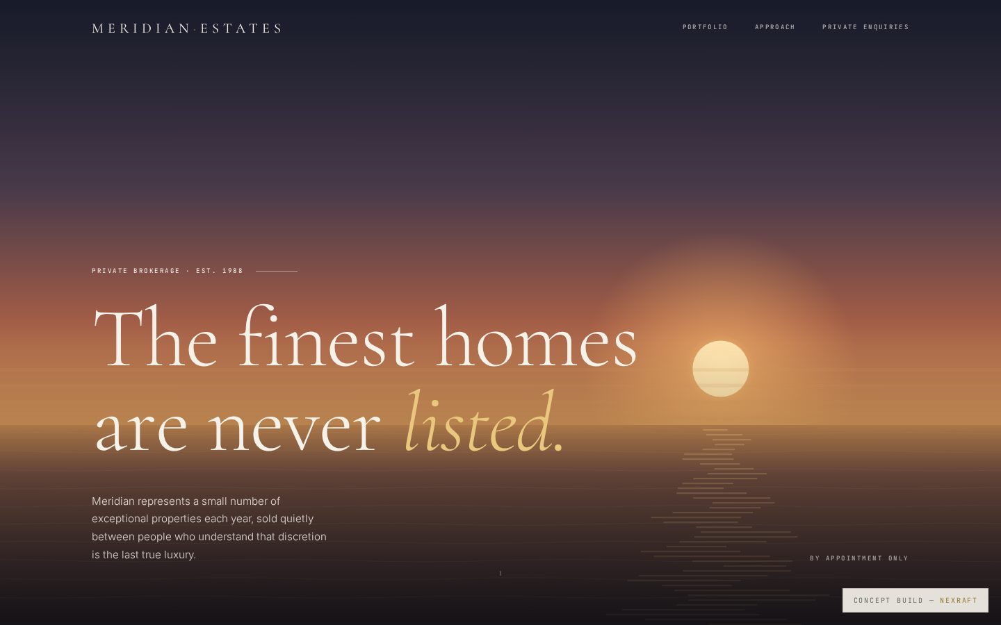 Meridian Estates — real estate concept site